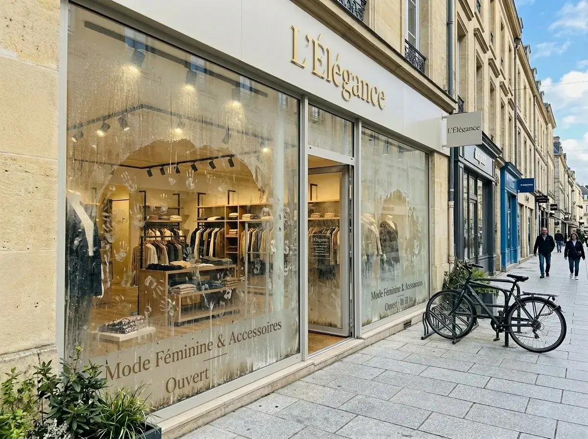 Vitrine commerce après nettoyage – vitrine impeccable